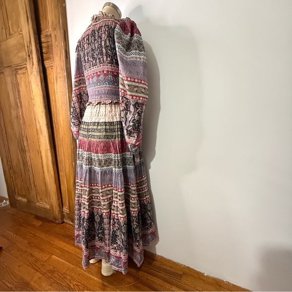 Sea New York  cotton prairie puffy long sleeve floral motif ruffle skirt dress - Picture 10 of 17